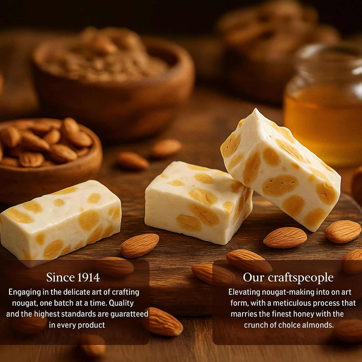 Andy Anand Sugar-Free Gluten-Free Italian Almond Nougat Brittle (7 oz) | European Imported, Diabetic-Friendly | Local SoCal Bakery
