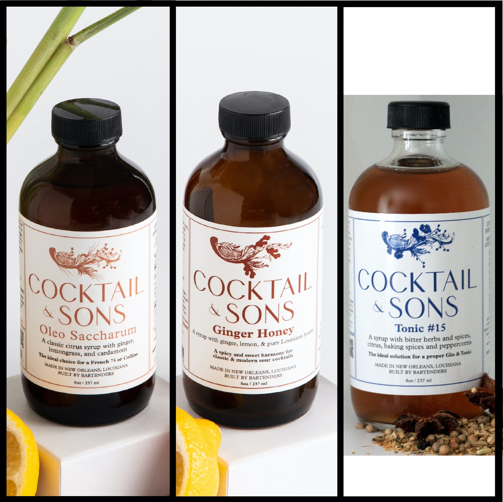 The Gin & Vodka Cocktail Studio (Craft Cocktail Syrup Pack - 8oz)