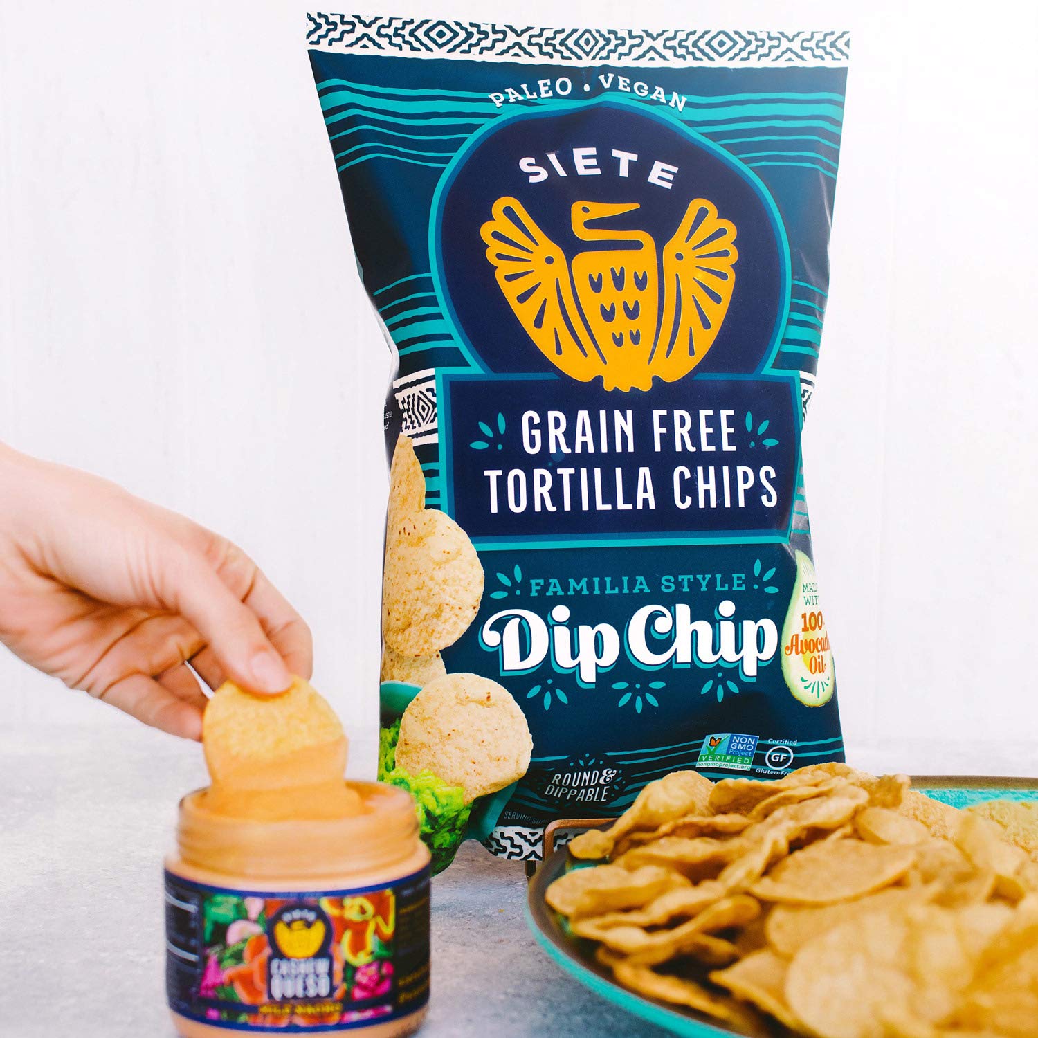 Siete Almond Flour Tortilla Chips, Grain & Gluten Free (Pack of 12 - 5 Oz.)