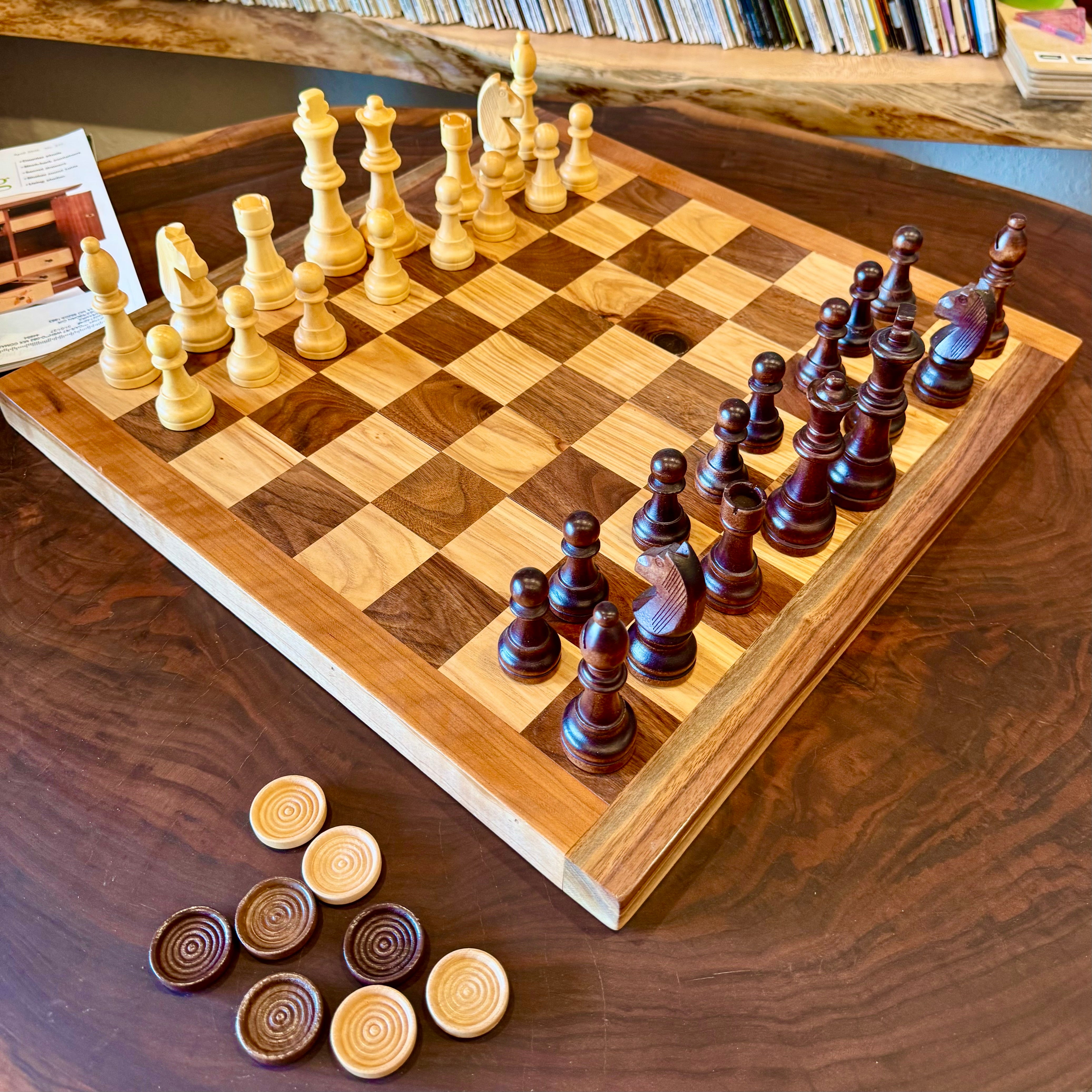 Sawdust Chess & Checker Board (Regulation Size)