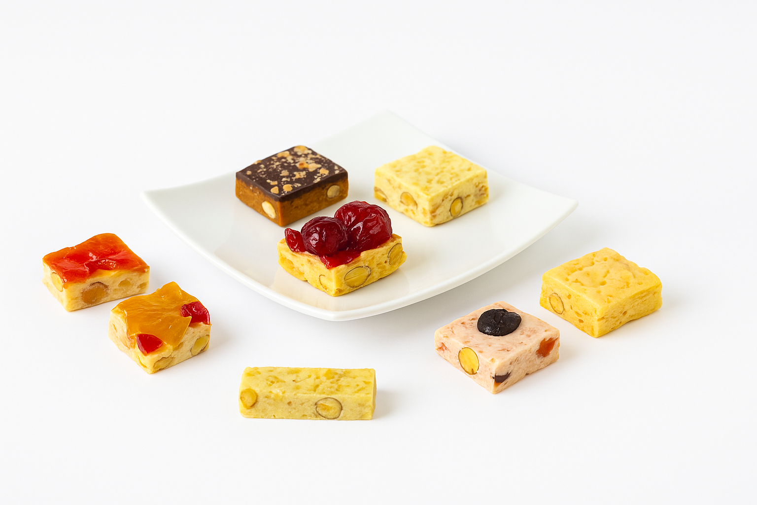 Andy Anand Italian Nougat Brittle (22 pc, 7 oz) | Almond, Pistachio, Cherry, Citrus | Local SoCal Bakery