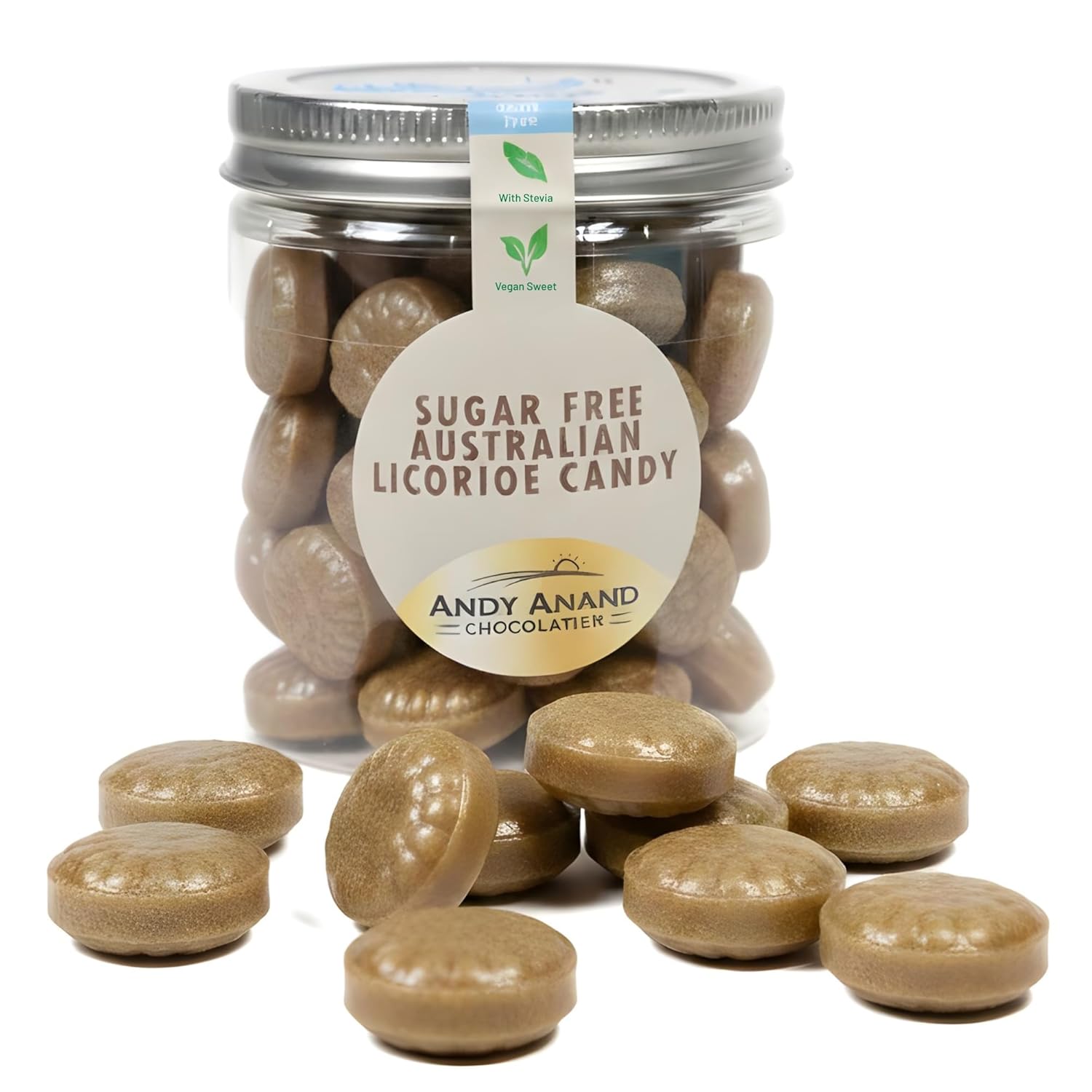 Andy Anand Sugar-Free Australian Licorice Hard Candy (7 oz) | European Made, Stevia-Sweetened | Local SoCal Bakery