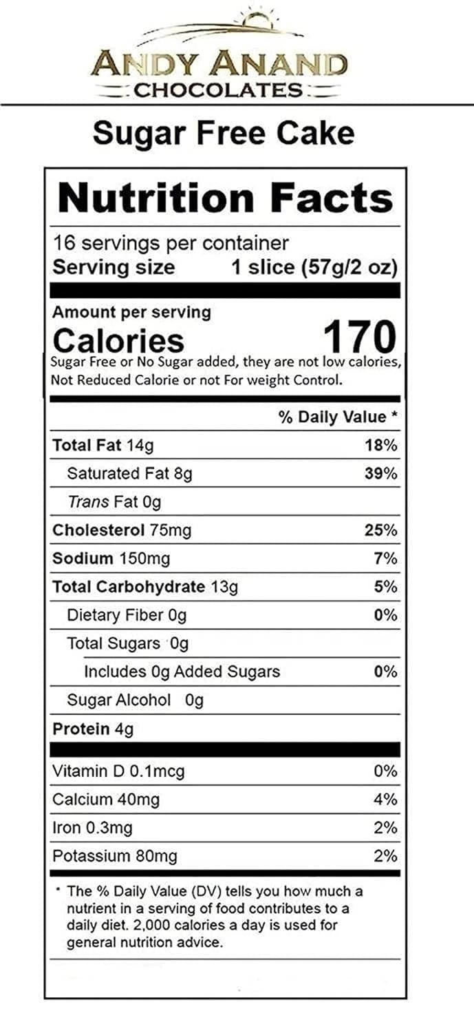 Andy Anand Sugar-Free Cookies & Cream Cake (9-inch, 2 lbs) | Keto & Diabetic-Friendly | SoCal Bakery