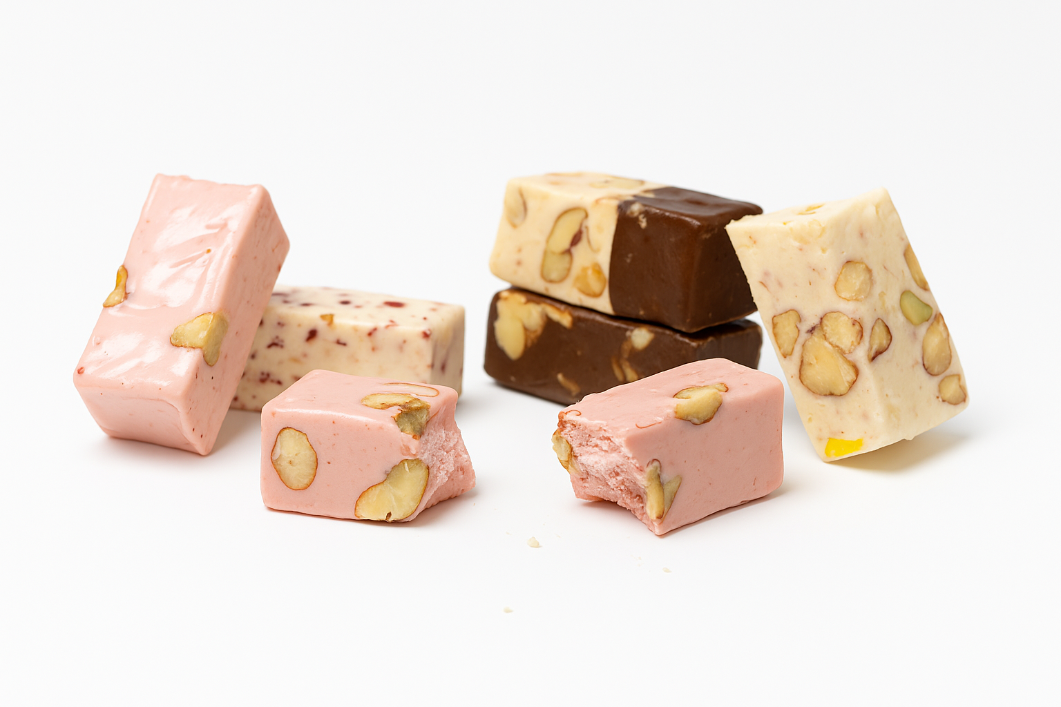 Andy Anand Roasted Almond Soft Nougat Brittle (28 pc, 7 oz) | European Turron Style | Local SoCal Bakery