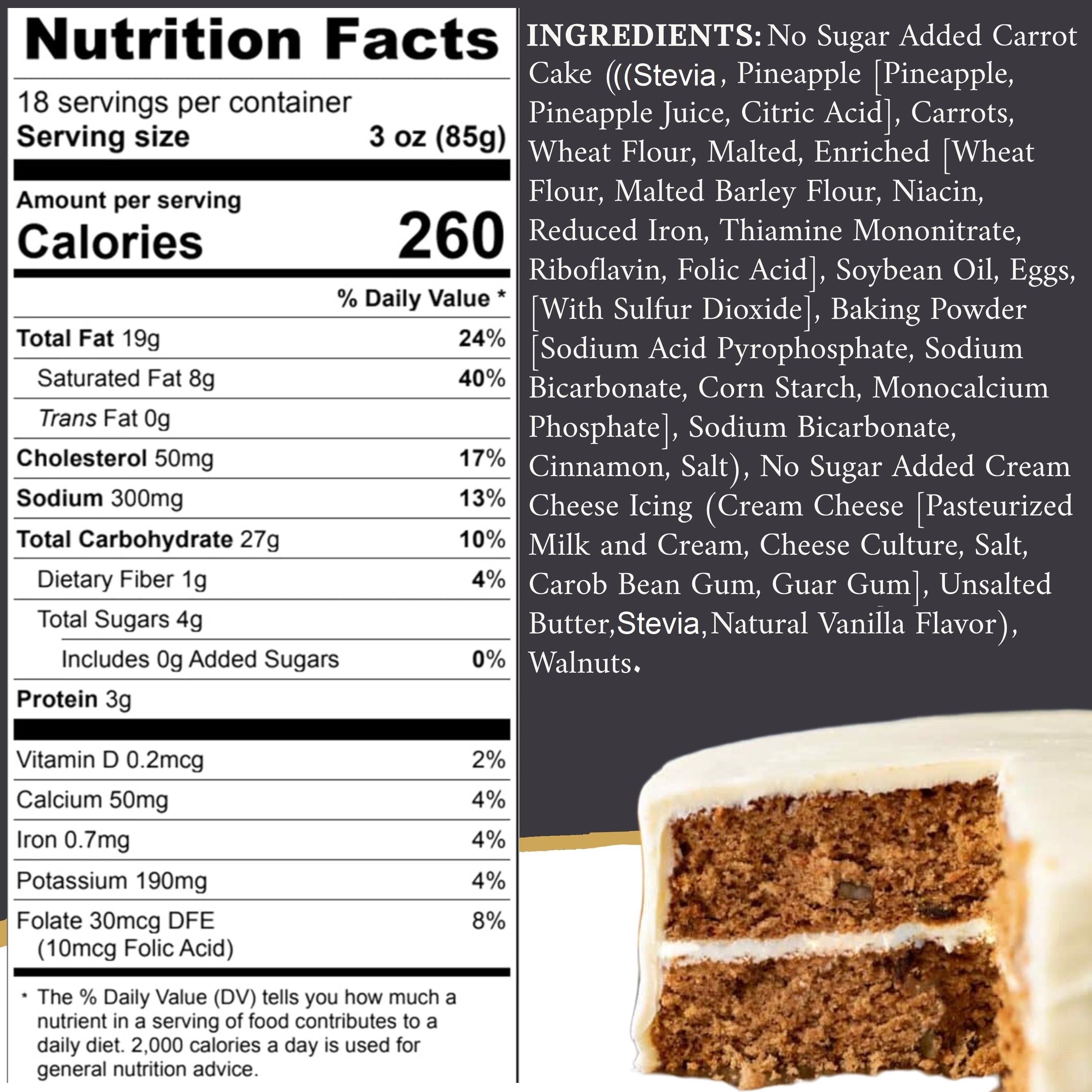 Andy Anand Sugar-Free Carrot Cake (3.2 lbs) | Keto & Diabetic-Friendly | SoCal Bakery