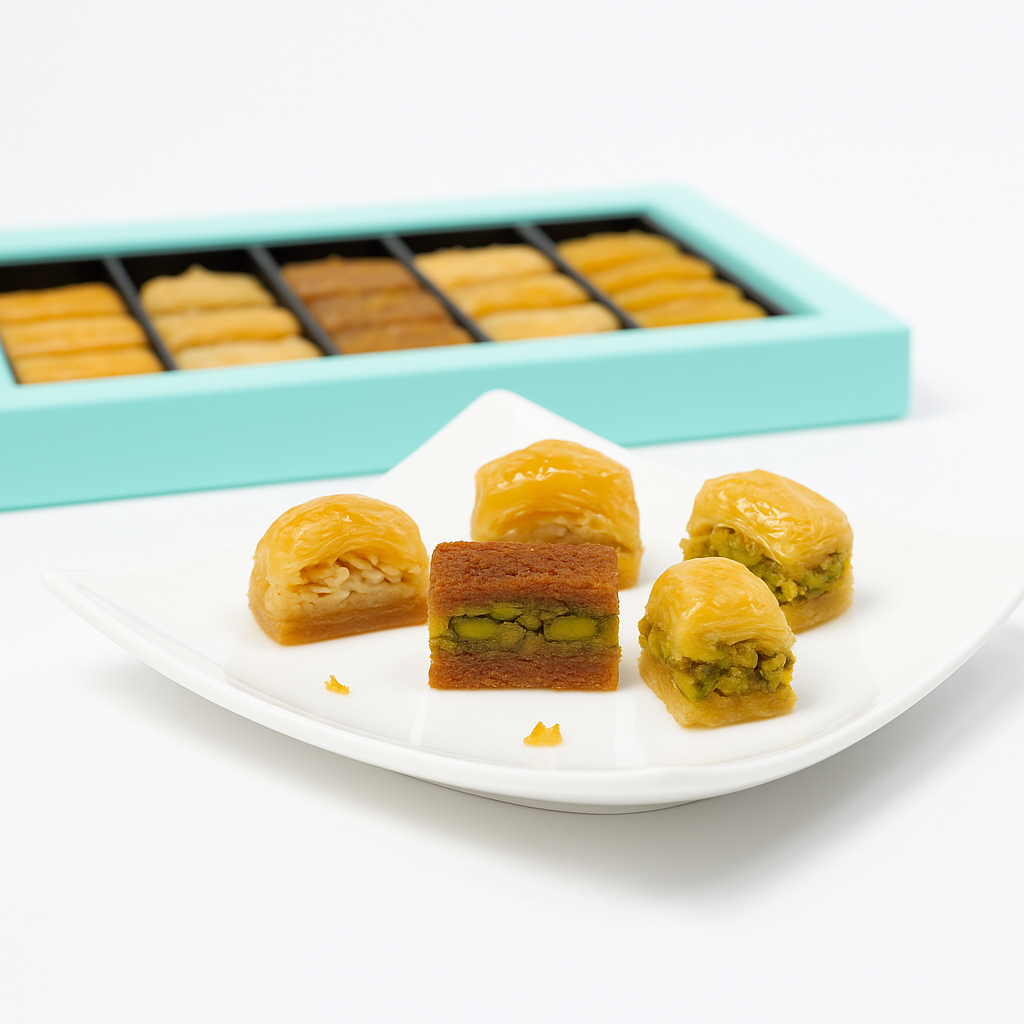 Andy Anand Sugar-Free Turkish Baklava (26 pc, 8.8 oz) | Pistachio, Walnut, Hazelnut Gift Box | Local SoCal Bakery