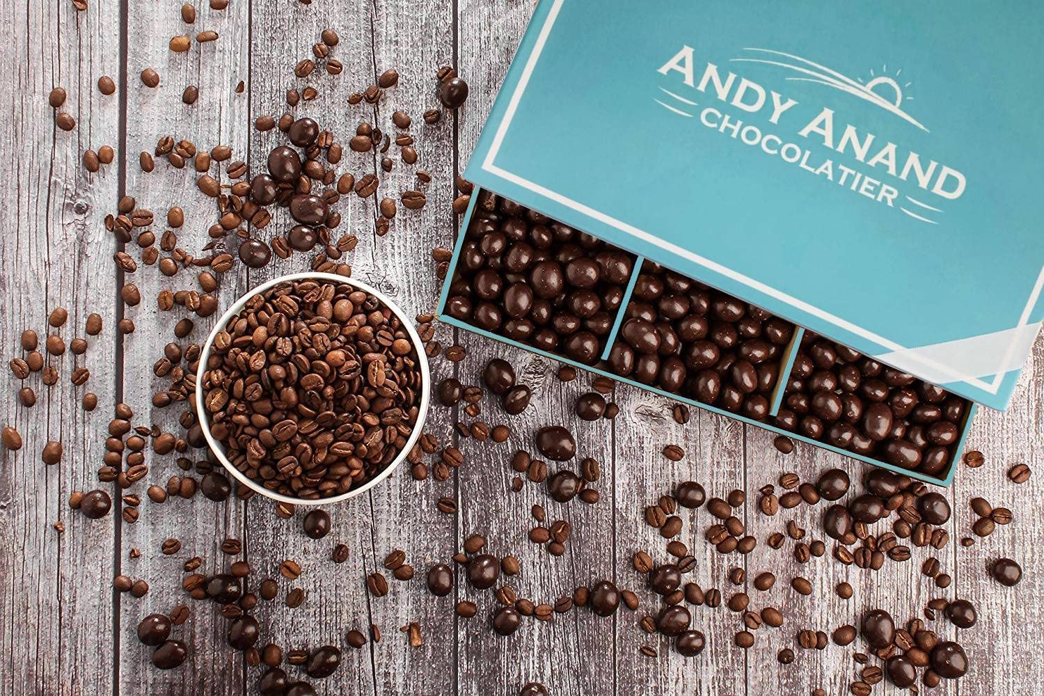 Andy Anand Vegan Dark Chocolate Coffee Espresso Beans (1 lb) | 60% Cocoa Butter Gift Box | Local SoCal Chocolatier