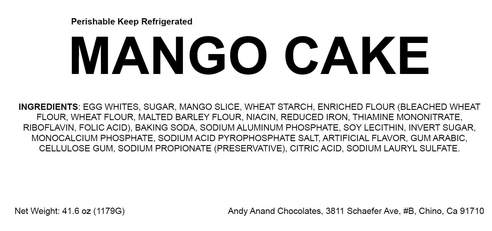 Andy Anand Mango Cake (9-inch, 2.6 lbs) | Hand-Crafted Bakery Cake | Local SoCal Bakery