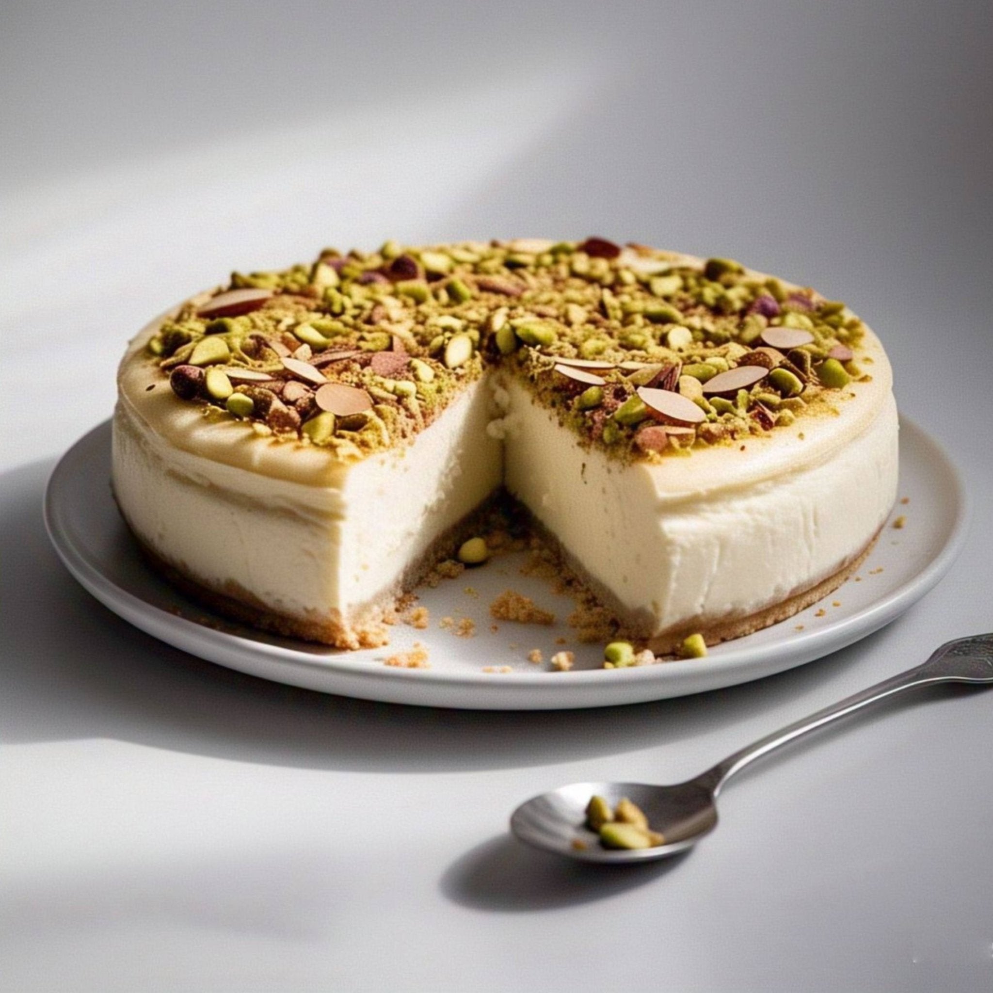 Andy Anand Sugar-Free Pistachio Almond Cheesecake (9-inch, 2 lbs) | Sugar-Free Cheesecake | Local SoCal Bakery