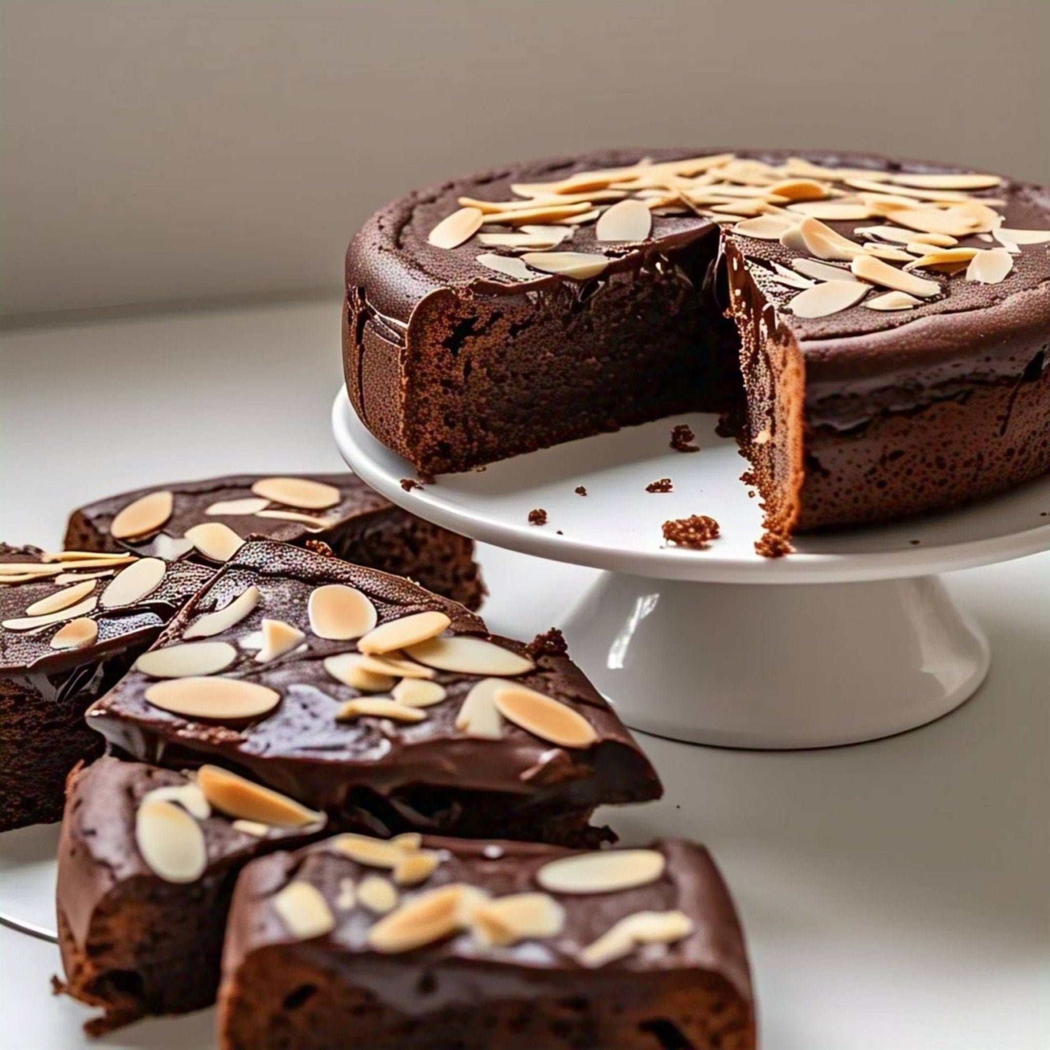 Andy Anand Gluten-Free Chocolate Almond Cake (9-inch, 2.5 lbs) | Hand-Baked Bakery Cake | Local SoCal Bakery