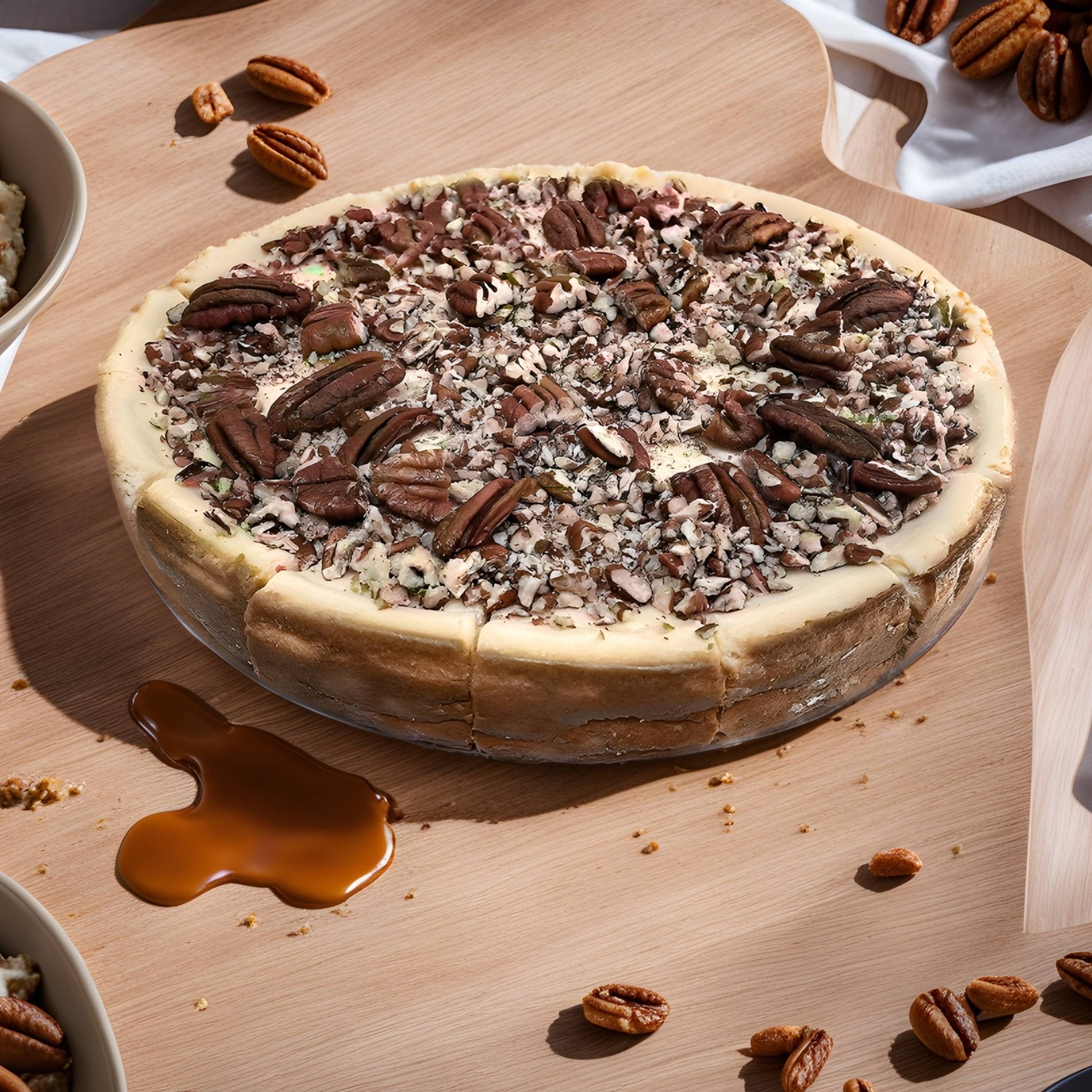 Andy Anand Gluten-Free Caramel Pecan Cheesecake (9-inch, 2.8 lbs) | Hand-Baked Bakery Cheesecake | Local SoCal Bakery