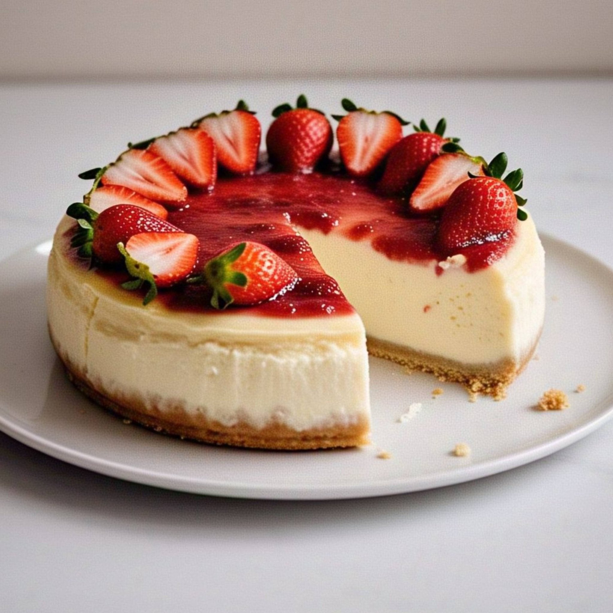Andy Anand Gluten-Free Strawberry Cheesecake (9-inch, 3.4 lbs) | Hand-Baked Bakery Cheesecake | Local SoCal Bakery