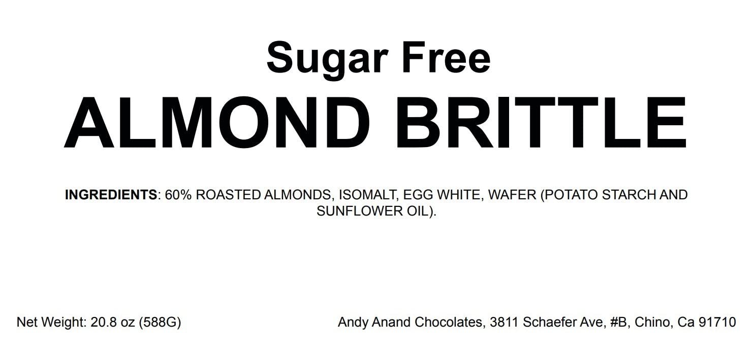 Andy Anand Sugar-Free Gluten-Free Italian Almond Nougat Brittle (7 oz) | European Imported, Diabetic-Friendly | Local SoCal Bakery