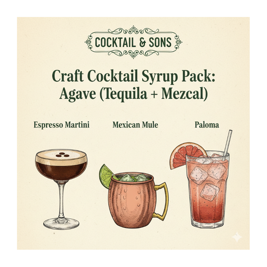 The Agave Lover’s Essential Syrup Collection (Craft Cocktail Syrup Pack - 8oz)
