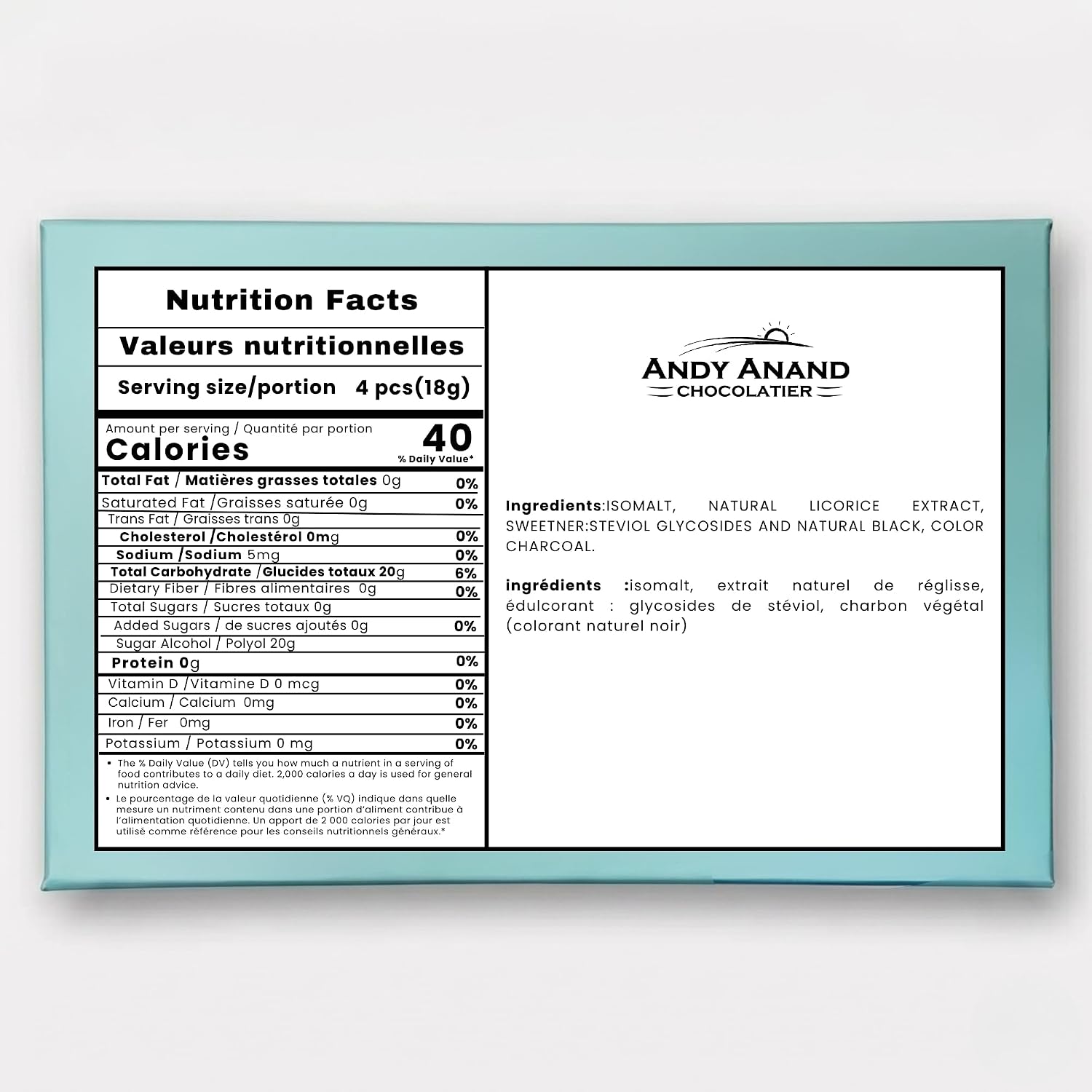Andy Anand Sugar-Free Australian Licorice Hard Candy, 7 oz – European Made, Stevia Sweetened, Keto & Diabetic-Friendly Gourmet Gift Box