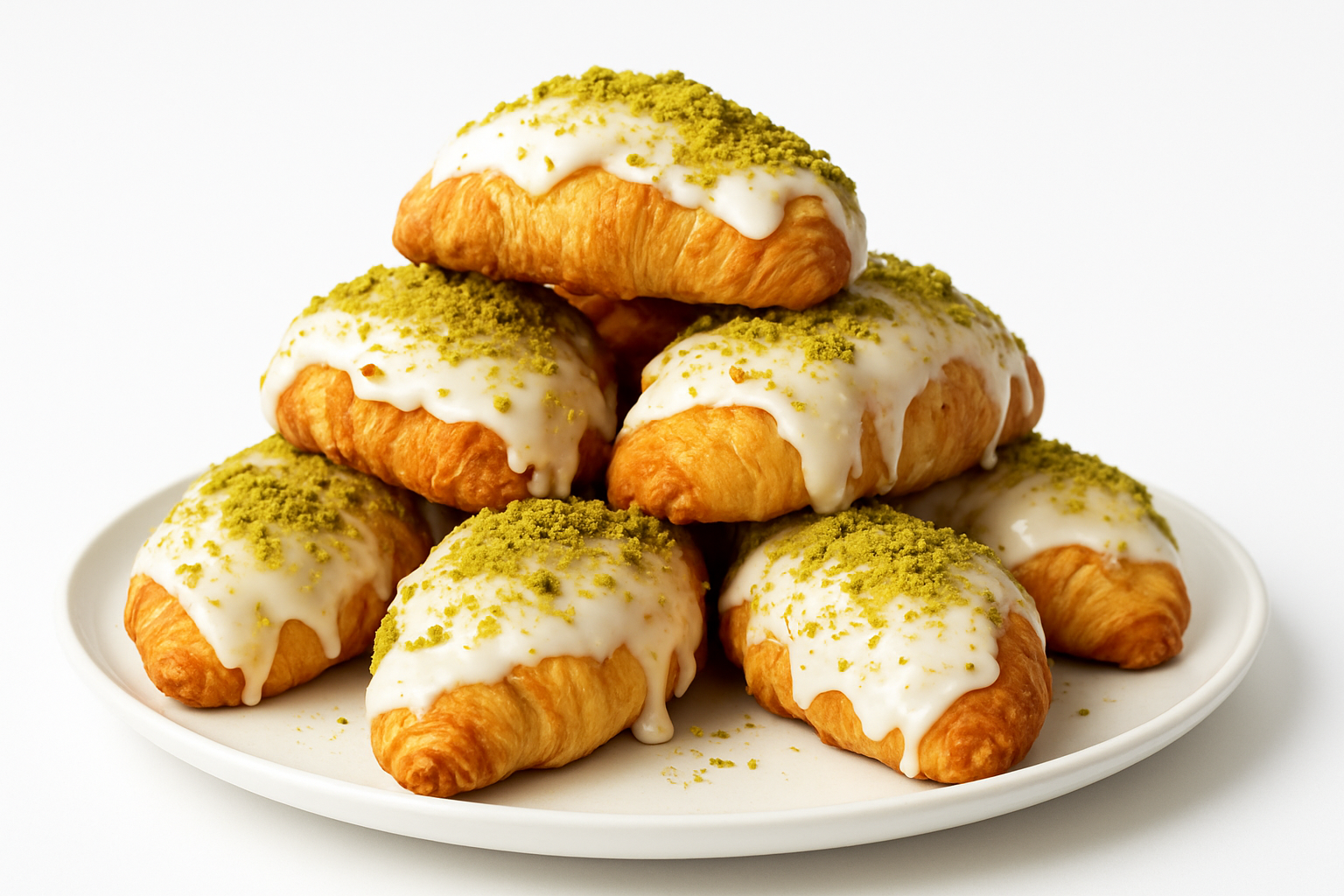 Andy Anand Sugar-Free White Chocolate Pistachio Croissants (10 pc, 2 lbs) | Sugar-Free & Keto | Local SoCal Bakery