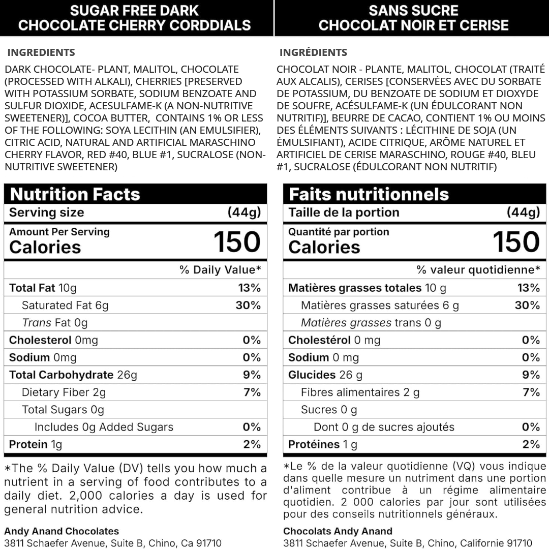 Andy Anand Cherry-Covered Vegan Dark Chocolate Cordials (24 pc) | 60% Cocoa Butter Gift Box | Local SoCal Chocolatier