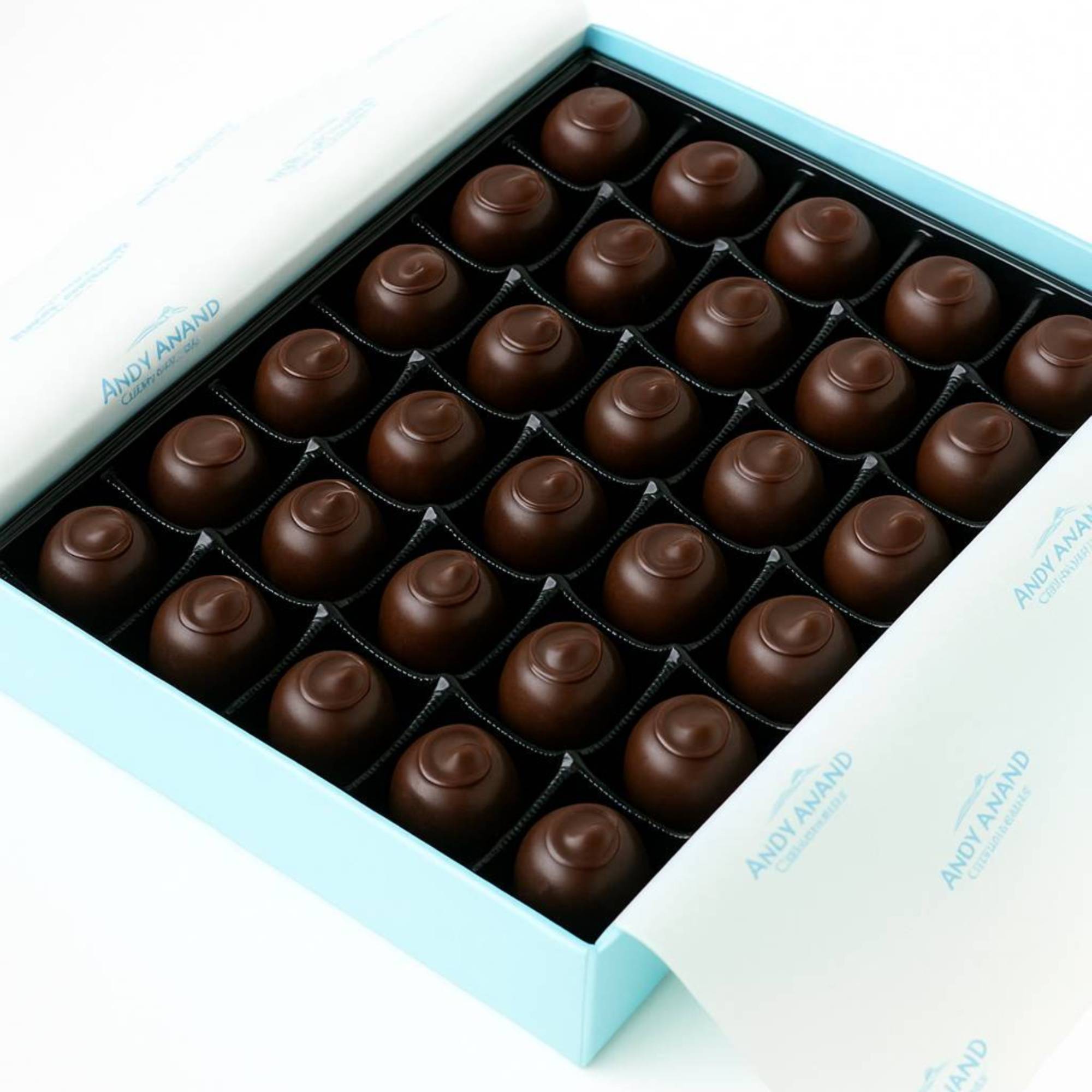 Andy Anand Cherry-Covered Vegan Dark Chocolate Cordials (24 pc) | 60% Cocoa Butter Gift Box | Local SoCal Chocolatier