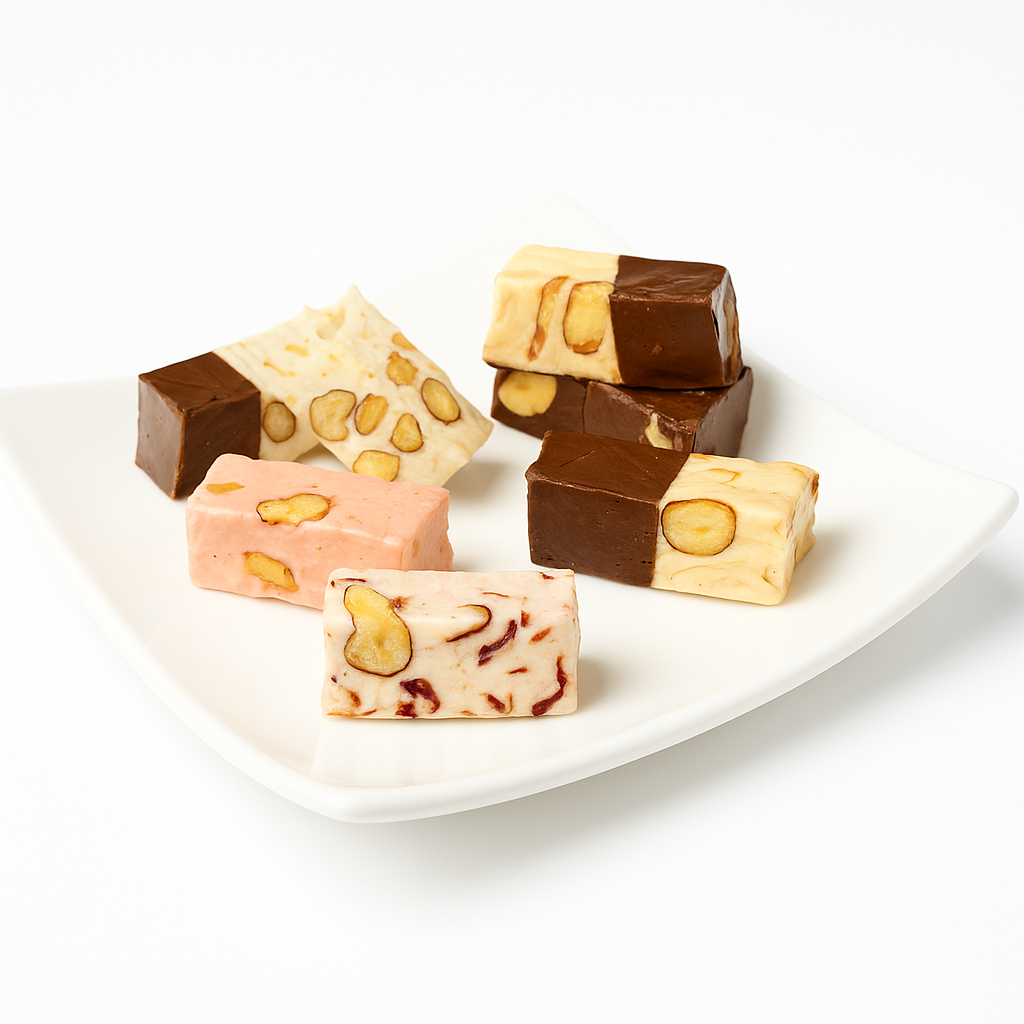 Andy Anand Roasted Almond Soft Nougat Brittle (28 pc, 7 oz) | European Turron Style | Local SoCal Bakery