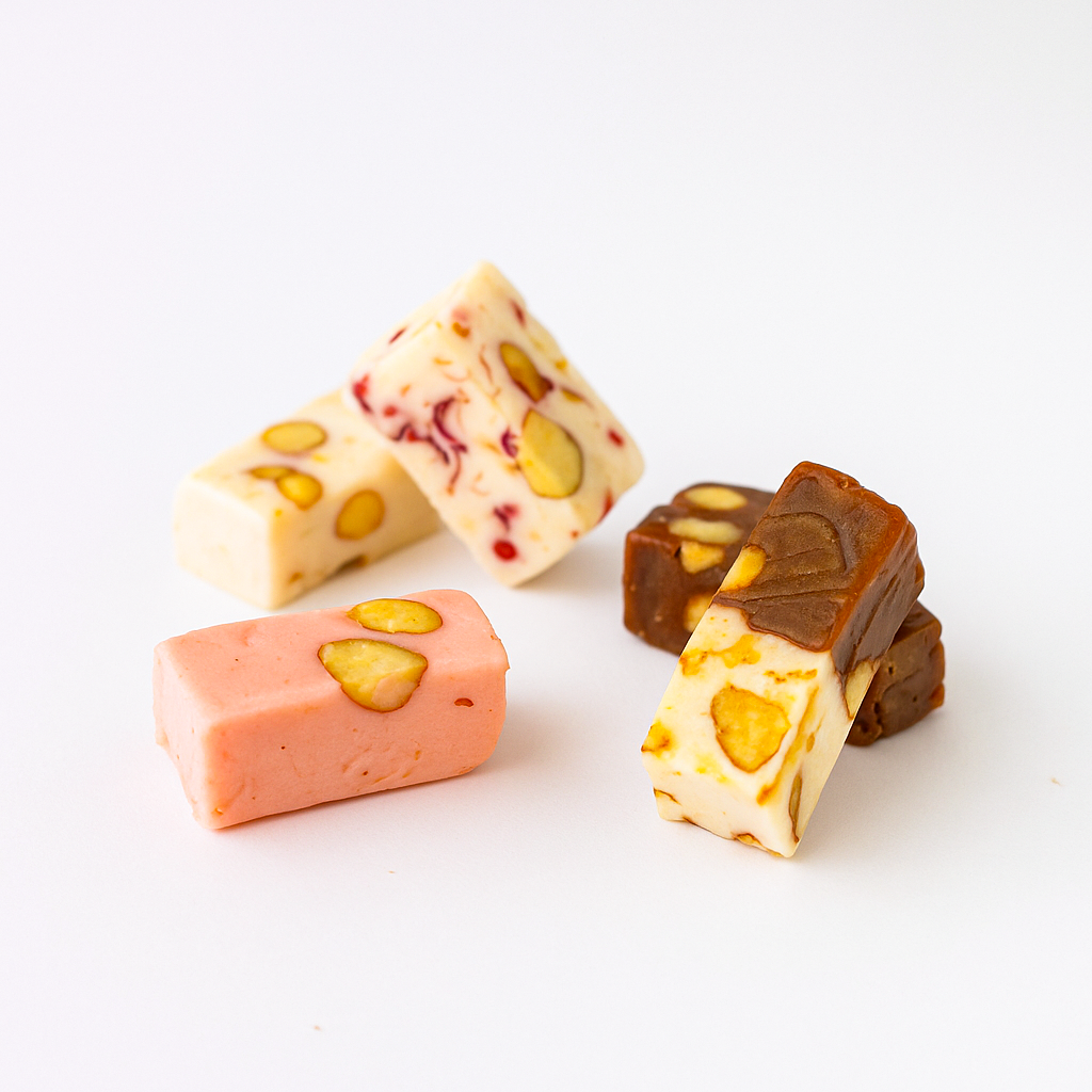 Andy Anand Roasted Almond Soft Nougat Brittle (28 pc, 7 oz) | European Turron Style | Local SoCal Bakery