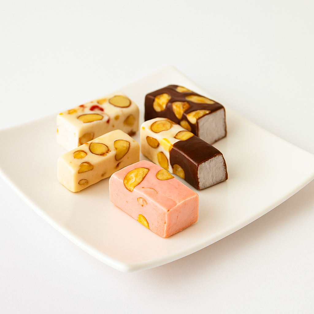Andy Anand Roasted Almond Soft Nougat Brittle (28 pc, 7 oz) | European Turron Style | Local SoCal Bakery
