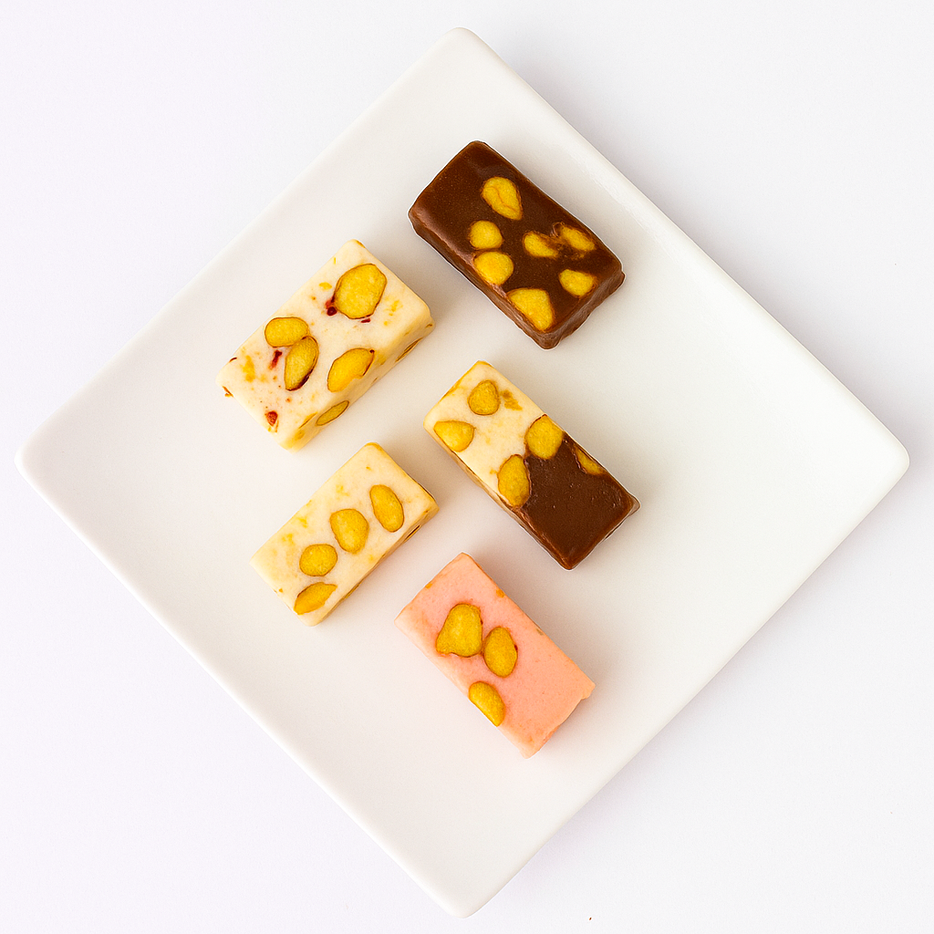 Andy Anand Roasted Almond Soft Nougat Brittle (28 pc, 7 oz) | European Turron Style | Local SoCal Bakery