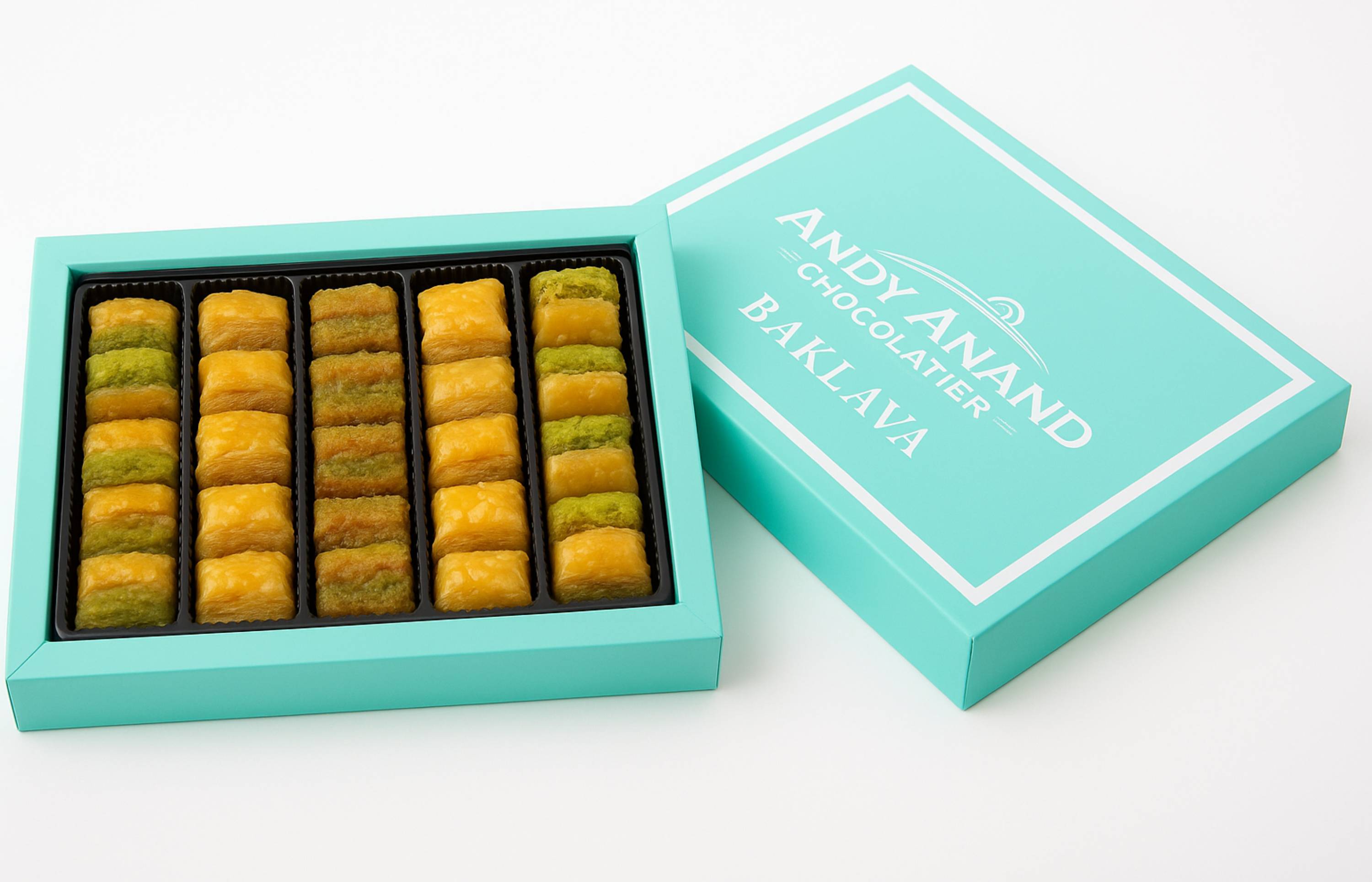 Andy Anand Sugar-Free Turkish Baklava (26 pc, 8.8 oz) | Pistachio, Walnut, Hazelnut Gift Box | Local SoCal Bakery