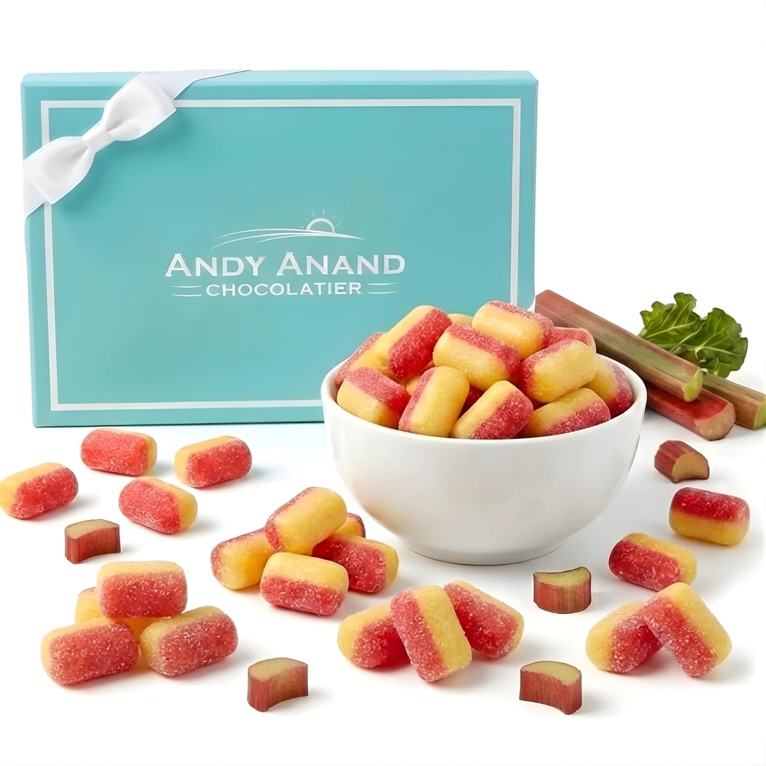 Andy Anand Sugar-Free Rhubarb & Custard Hard Candy (25 pc) | Sugar-Free & Keto Candy | Local SoCal Bakery