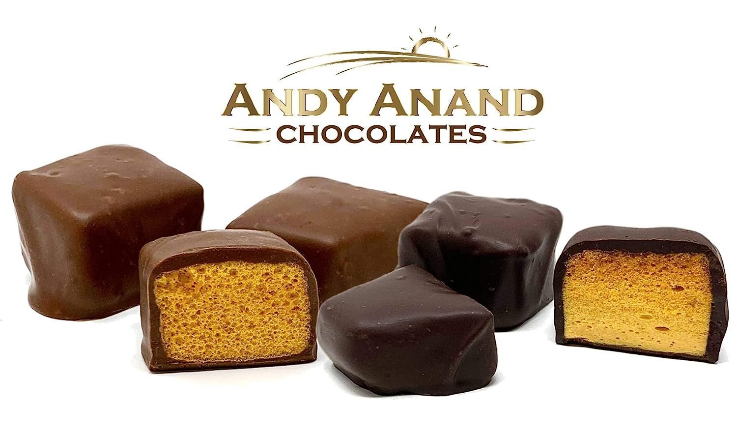 Andy Anand Belgian Honeycomb Milk & Dark Chocolate (1 lb) | Sponge Crunch, 60% Cocoa Butter | Local SoCal Chocolatier