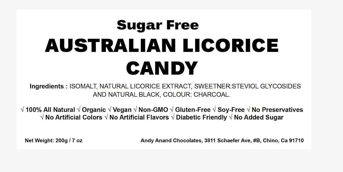 Andy Anand Sugar-Free Australian Licorice Hard Candy (7 oz) | European Made, Stevia-Sweetened | Local SoCal Bakery