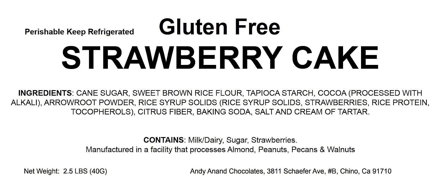 Andy Anand Gluten-Free Chocolate Strawberry Cake (9-inch, 2.5 lbs) | Hand-Baked Bakery Cake | Local SoCal Bakery