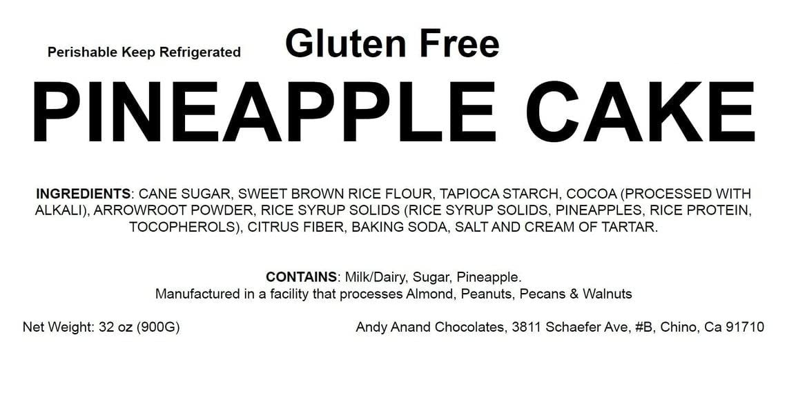 Andy Anand Gluten-Free Pineapple Cake (9-inch, 2.6 lbs) | Hand-Baked Bakery Cake | Local SoCal Bakery