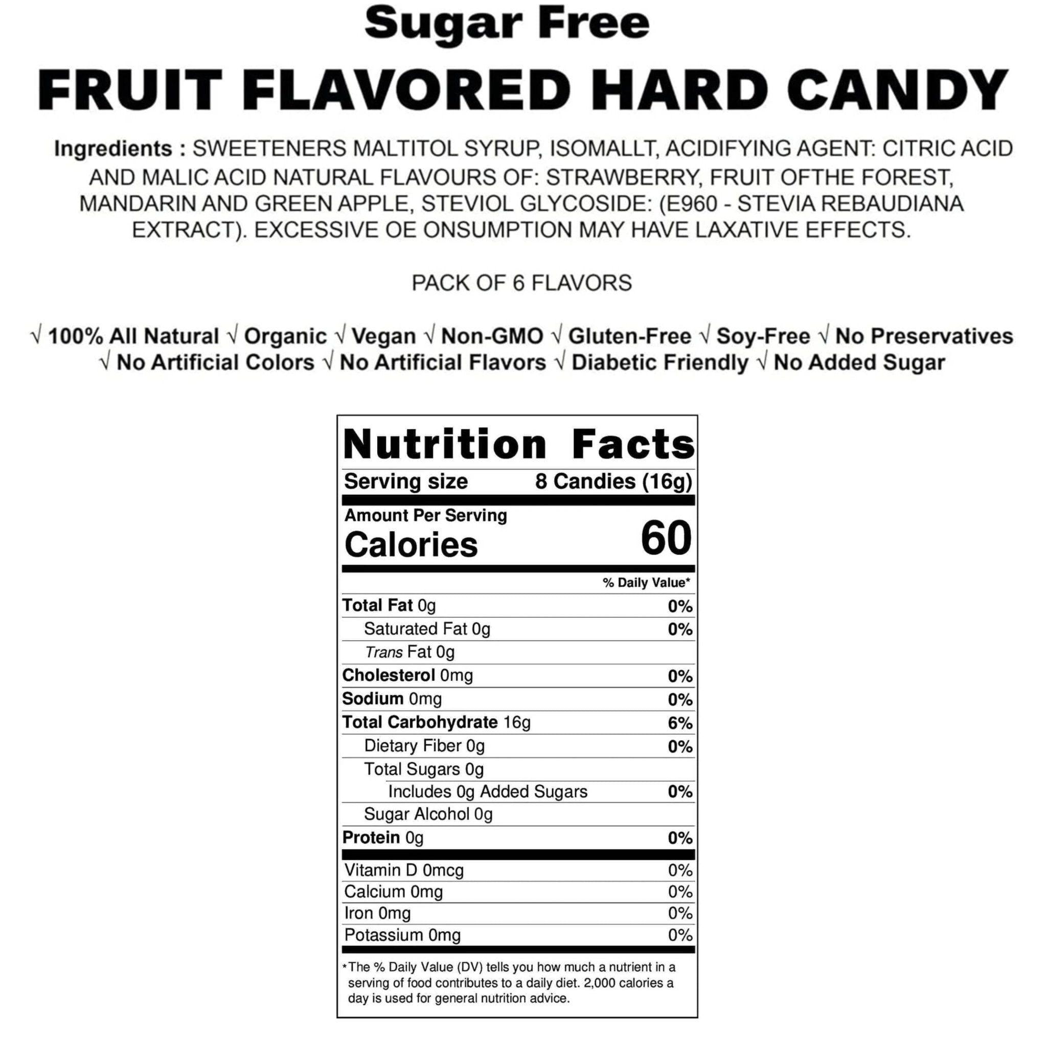 Andy Anand Italian Sugar-Free Fruit Hard Candy Mega Pack (92 pc, 7 oz) | 6 Flavors, Keto-Friendly | Local SoCal Bakery