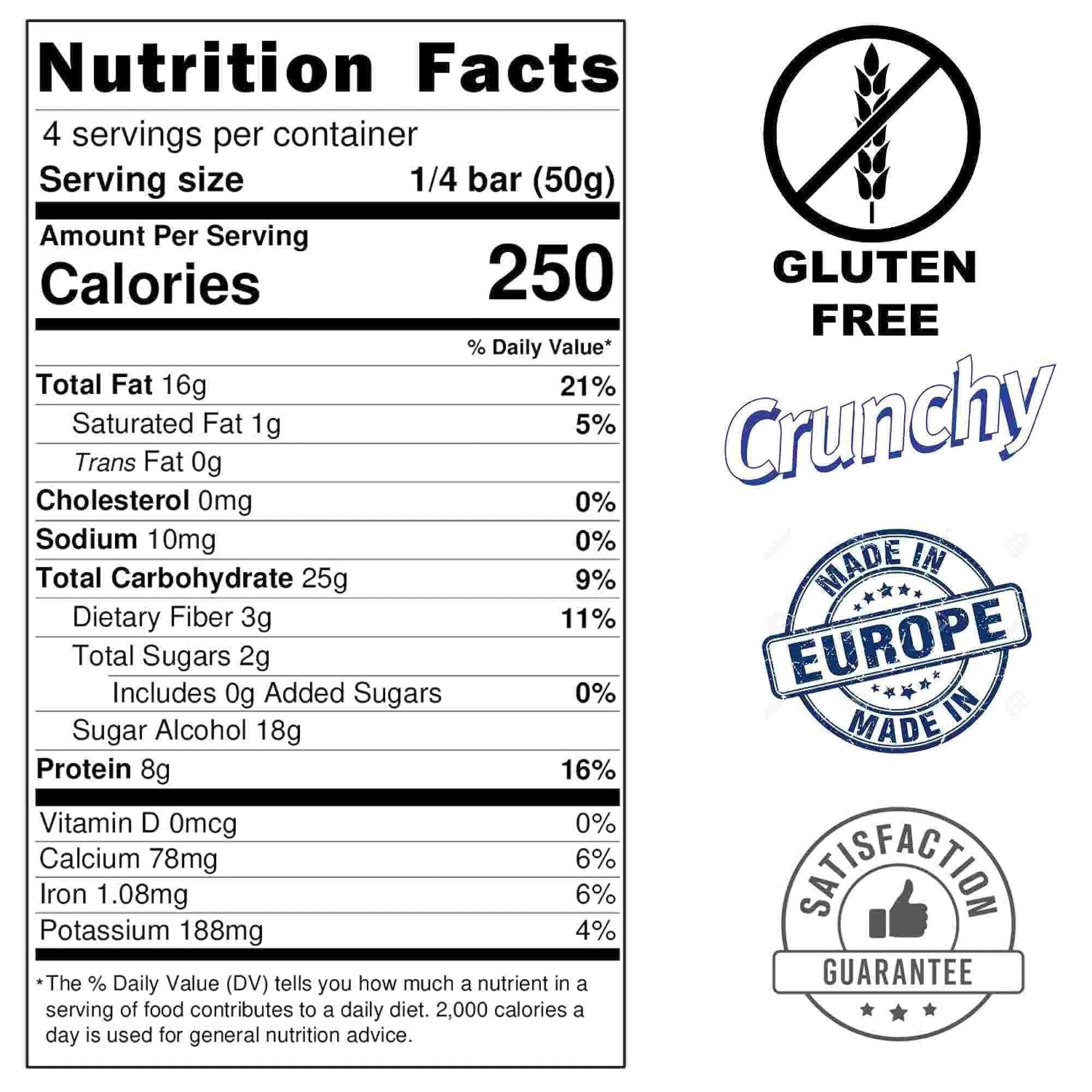 Andy Anand Sugar-Free Gluten-Free Italian Almond Nougat Brittle (7 oz) | European Imported, Diabetic-Friendly | Local SoCal Bakery