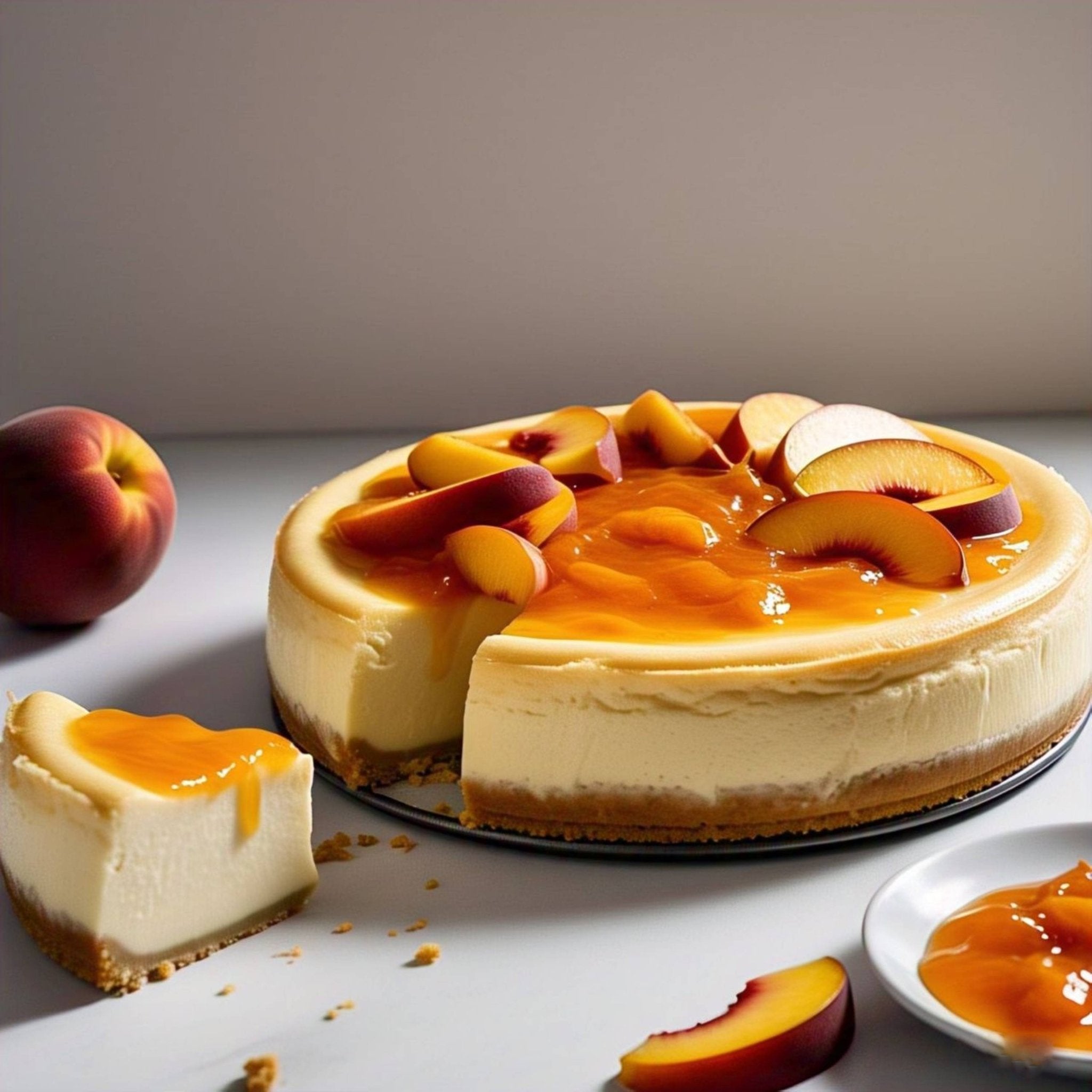 Andy Anand Sugar-Free Peach Cheesecake (9-inch, 2.6 lbs) | Sugar-Free Cheesecake | Local SoCal Bakery