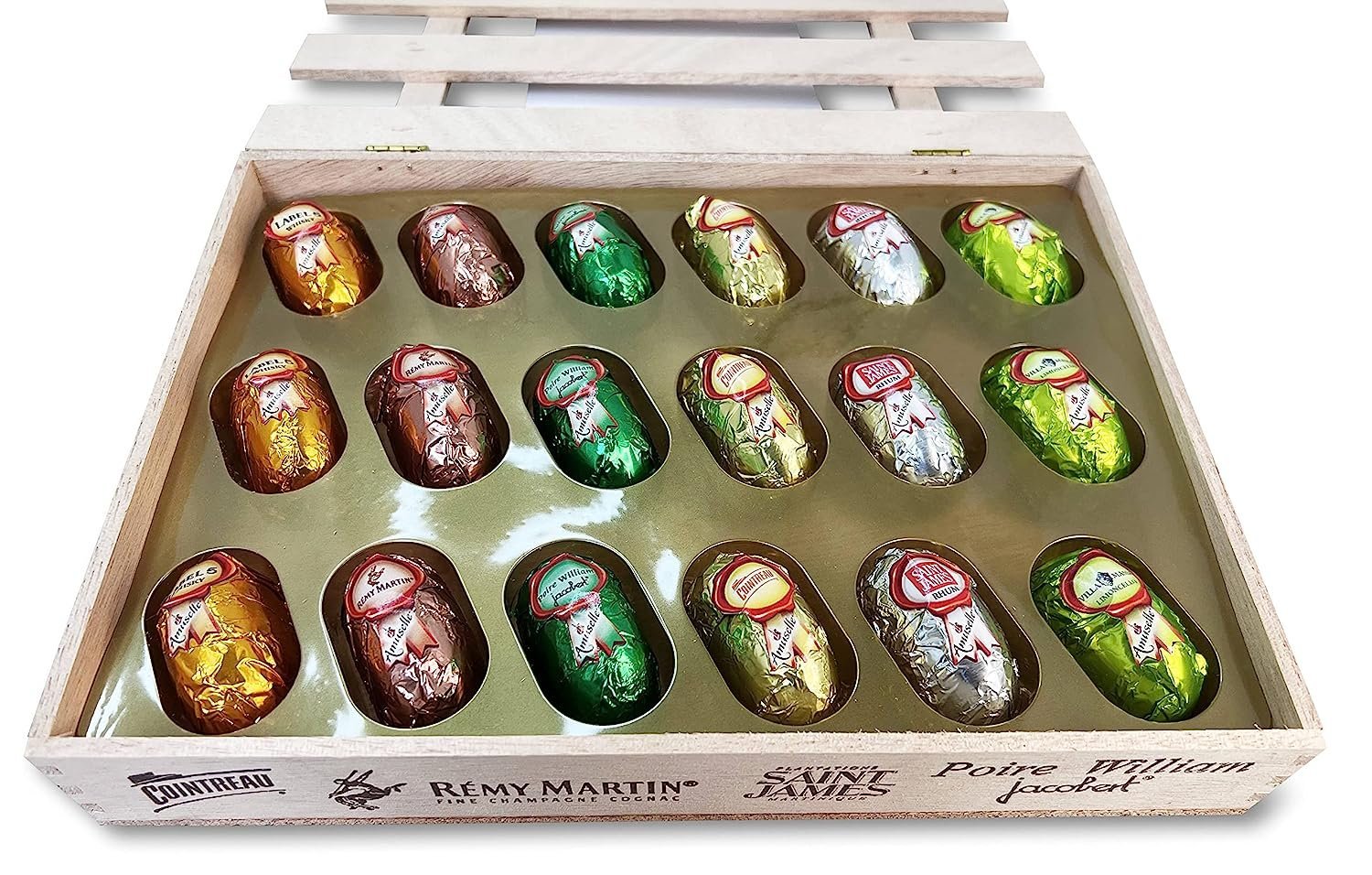 Andy Anand Vegan European Liqueur Dark Chocolate Bottle Cordials (18 pc) | Non-Alcoholic, 60% Cocoa Butter | Local SoCal Chocolatier